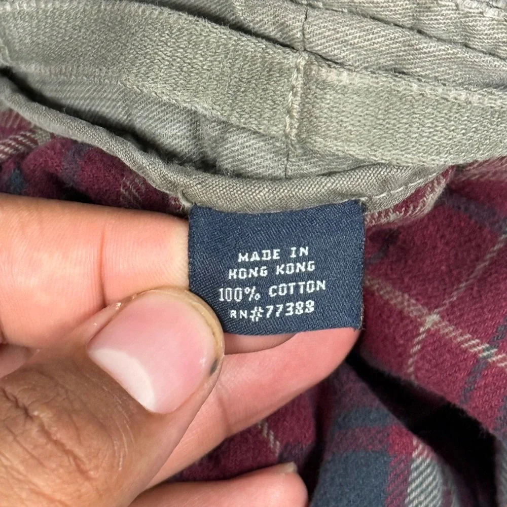 Vintage J Crew Pants Mens 34x28 Green Broken-In Cargo Flannel Lined Ripstop Work